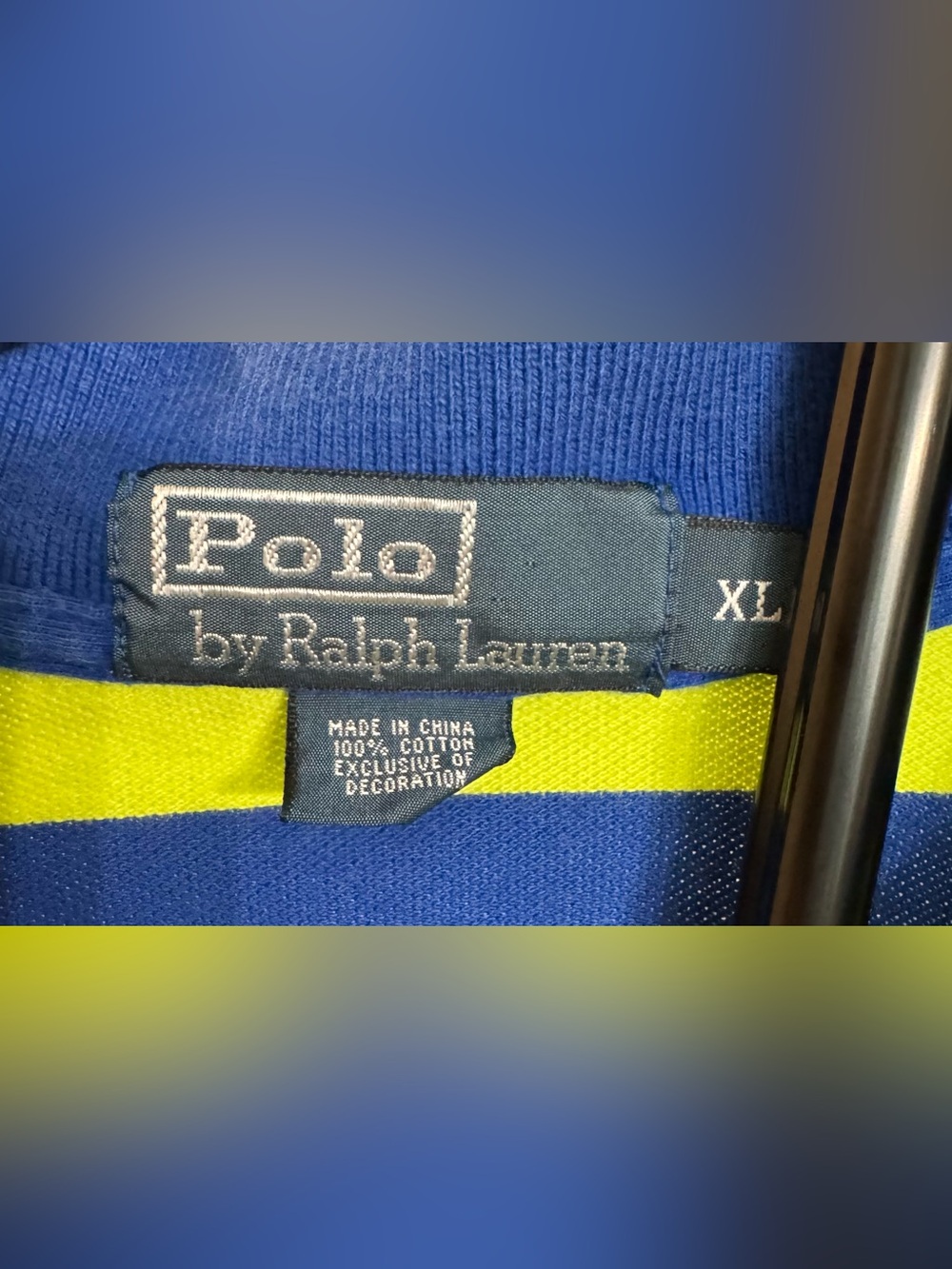Vintage Polo By Ralph Lauren Men’s Short Sleeve Striped Polo Shirt! Size XL. - Picture 4 of 6